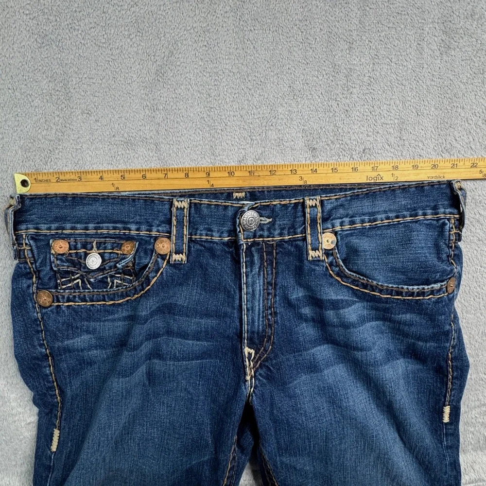 True Religion Billy Super T Mens Blue Straight Leg Jeans W42 x L29 Made‎ in USA